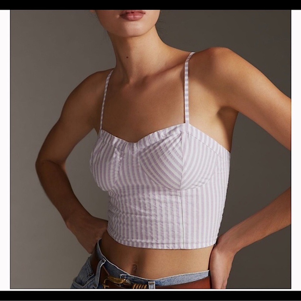 Anthropologie Lavender Striped Camisole - Picture 2 of 6